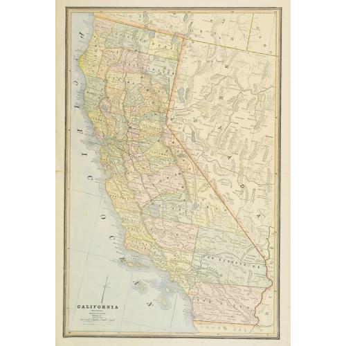 Old map image download for California. [on verso] Nevasa.
