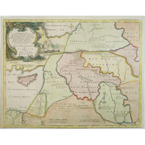 Old map image download for Afbeelding van all de Landen gelegen tusschen de Middellandsche, Zwarte, Caspische, Persische en Rode Zeën.