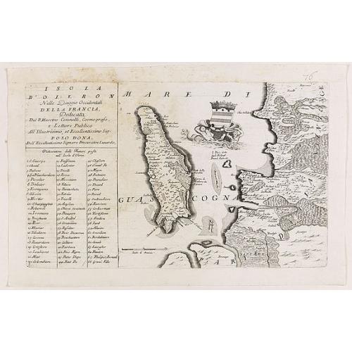 Old map image download for Isola d'Oleron, nella piaggie occidentali della Francia.