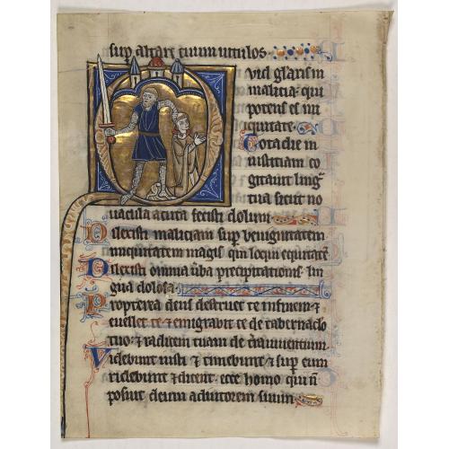 Illuminated leaf from a Psalter.