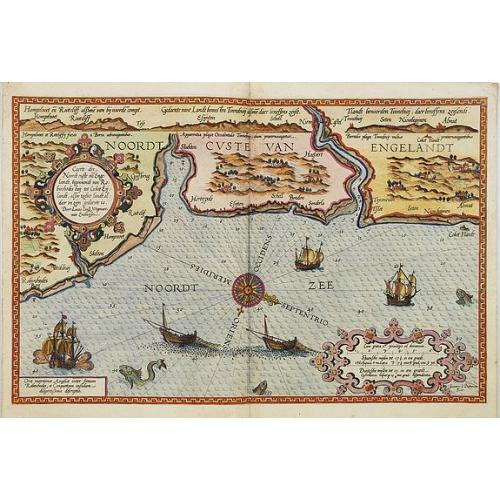 Old map image download for Caerte der Noordt cufte van Engelandt, beginnende van Robinhodes baij tot Coket Eijlandt. . . .