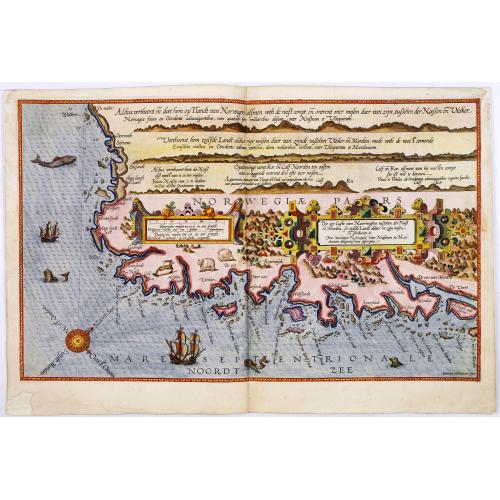 Old map image download for Die zee custe van Noorweghen tusschen der Noess en Mardou. . .