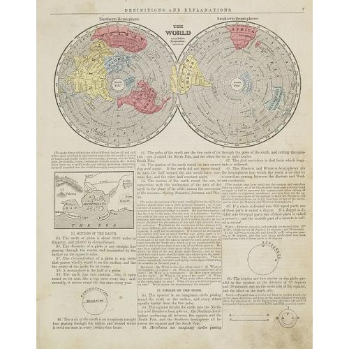 Old map image download for The World Northern & Southern hemisphere.