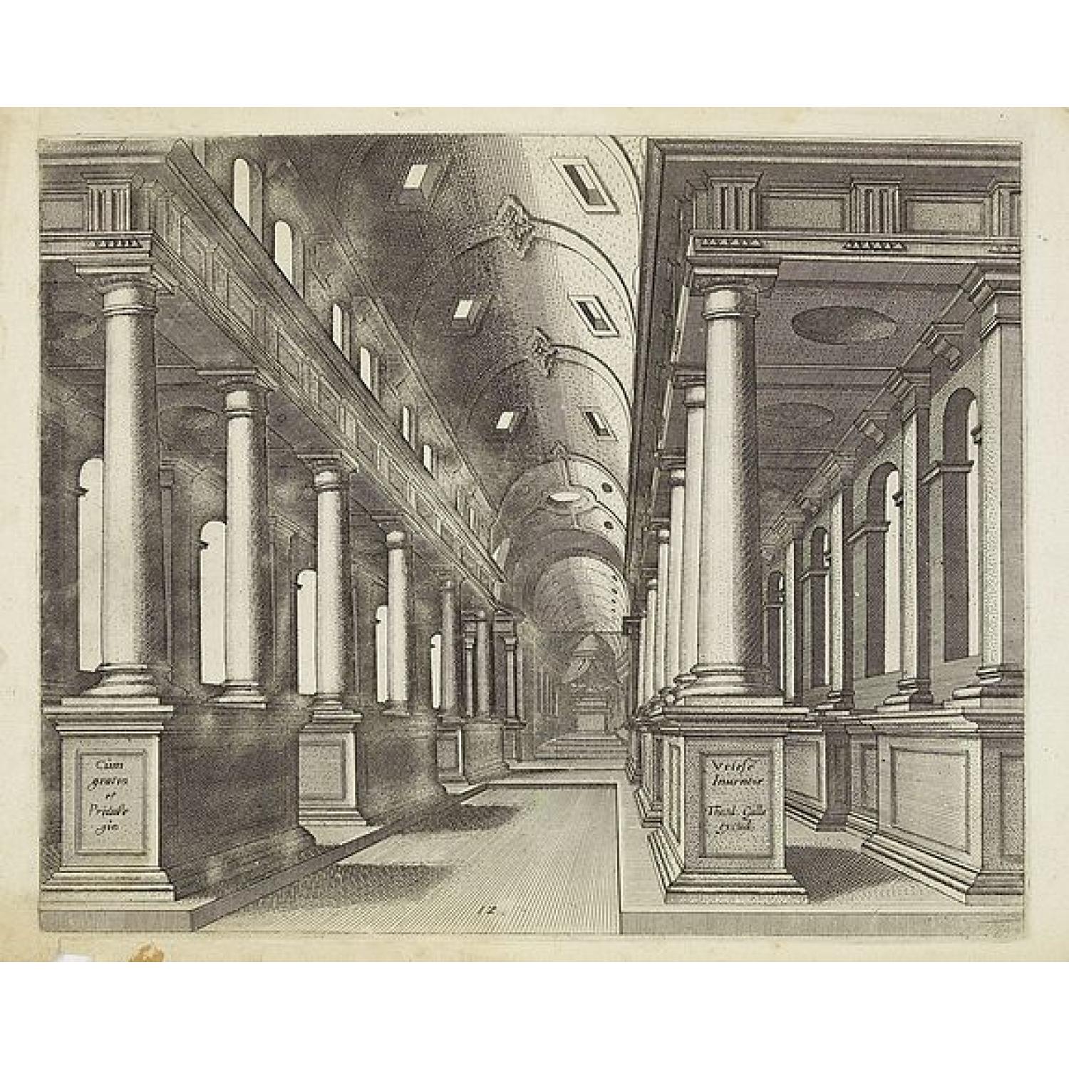 Perspective print after Vredeman de Vries.
