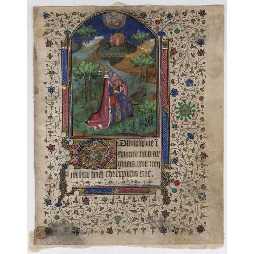 Miniature of King David from a Book of Hours.