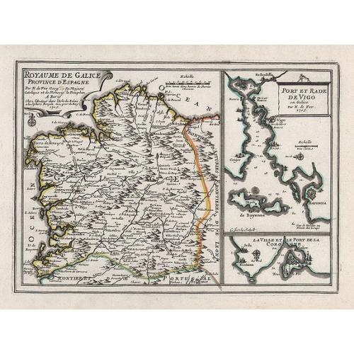 Old map image download for Royaume de Galice province d''Espagne. / Port et rade de Vigo.