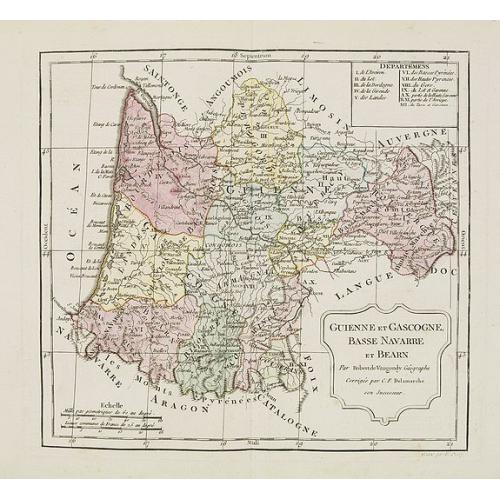 Old map image download for Guienne et Gascogne, Basse Navarre et Bearn.