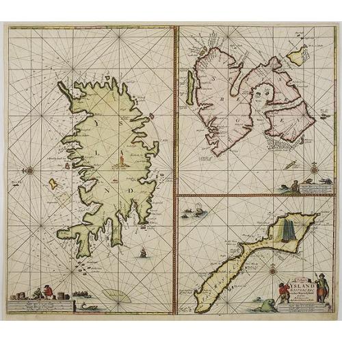 Old map image download for Paskaart van Ysland Spitsberge en Jan Mayen Eyland. . .