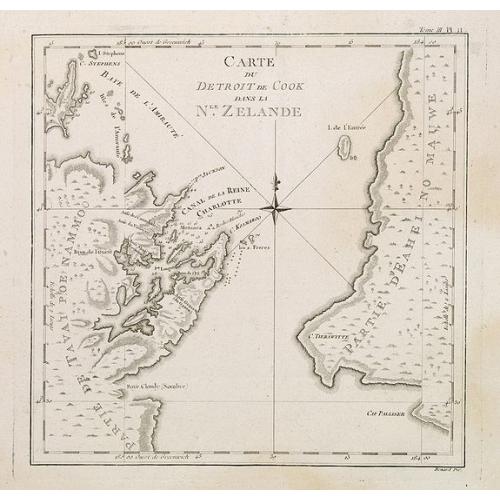 Old map image download for Carte du Detroit de Cook dans la Nle. Zelande. Tome III Pl. 11.