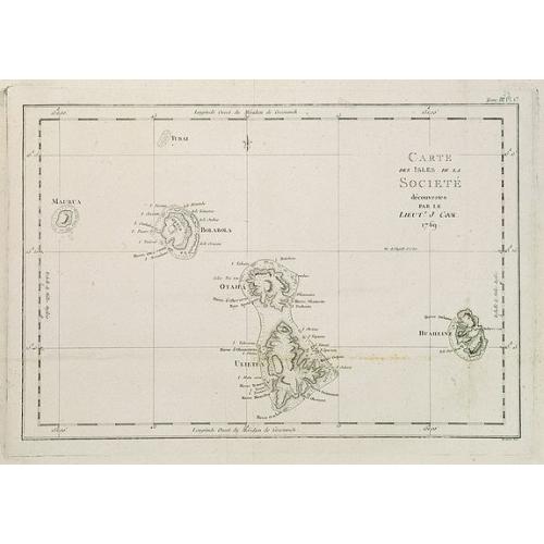Old map image download for Carte des Isles de la Societé découvertes par le Lieut.t J. Cook 1769.