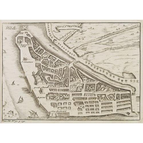 Old map image download for Plan of ye City of Cochin.