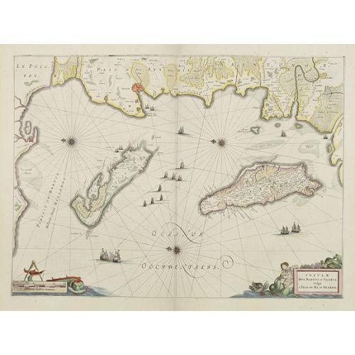 Old map image download for Insulae Divi Martini et Uliarus, vulgo L'Isle de Ré.. Oleron.