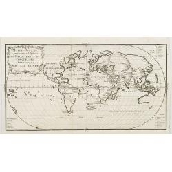 Mappe-monde pour servir a l'histoire des decouvertes et conquestes des Portugais dans le nouveau monde.