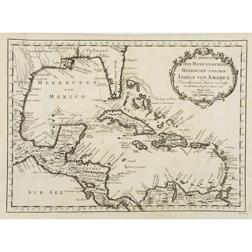 Old map image download for Karte von dem Mexicanischen Meerbusen und dem Inseln von America..