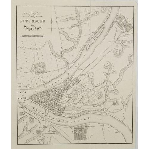 Old map image download for Plan von Pittsburg und umgebungen.