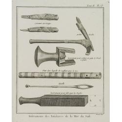 Instruments des insulaires de la Mer du Sud. [Tome II Pl. 15.]