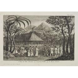 Cession de l'Isle d'Ohahiti au Capitaine Wallis par la Reine Obéréa. [Tome II Pl. 2.]