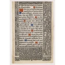 Leaf on vellum from a printed Book of Hours.