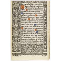 Leaf on vellum from a printed Book of Hours.