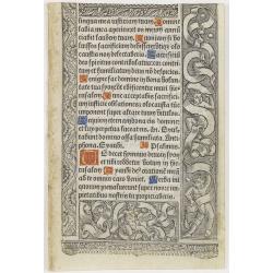 Leaf on vellum from a printed Book of Hours.