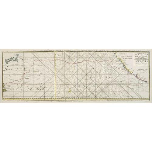 Old map image download for Carte de la Mer du Sud ou Mer Pacifique / Kaart van de ZUYD - ZEE of STILLE OCEAAN. . .