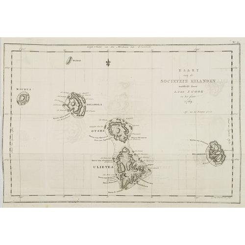 Old map image download for Kaart van de Societeit Eilanden ontdekt door Luit. J. Cook in het jaar 1769. N° 111.