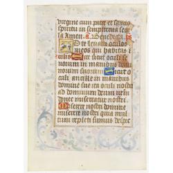 A manuscript leaf from a Book of Hours.