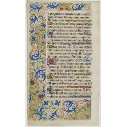 A manuscript leaf on vellum from a Book of Hours.