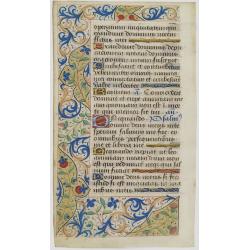 A manuscript leaf on vellum from a Book of Hours.