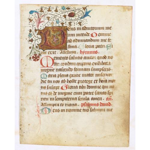Old map image download for A manuscript leaf from a Book of Hours.