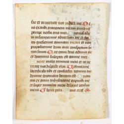 A manuscript leaf from a Book of Hours.
