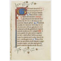 A manuscript leaf from a Dutch Book of Hours.
