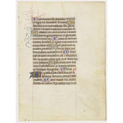 A manuscript leaf from 15th century Book of hours.