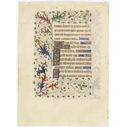 A manuscript leaf from a Book of Hours.