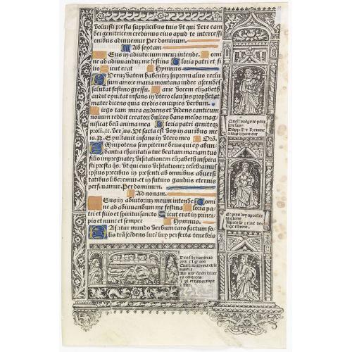 A printed leaf from a Book of Hours.