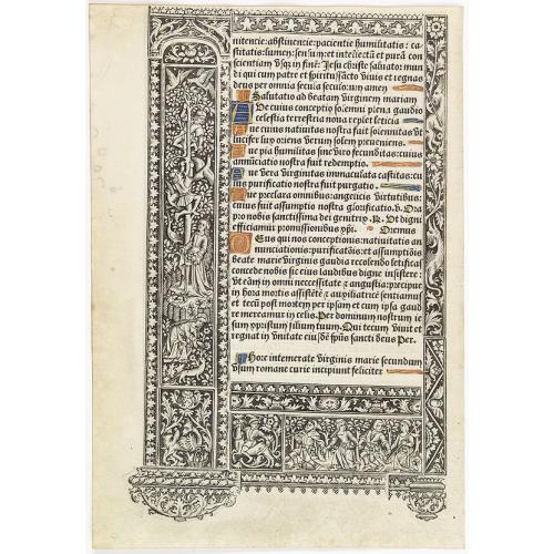 A printed leaf from a Book of Hours.