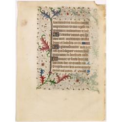 A manuscript leaf from a Book of Hours.