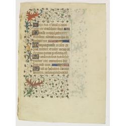 A manuscript leaf from a Book of Hours.