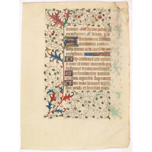 A manuscript leaf from a Book of Hours.