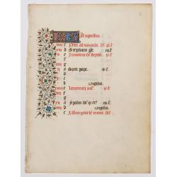 Image download for A manuscript leaf from a Book of Hours. (Calendar month of August)