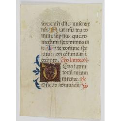 A manuscript leaf from a Book of Hours.