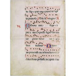 Leaf on vellum from a antiphonary.