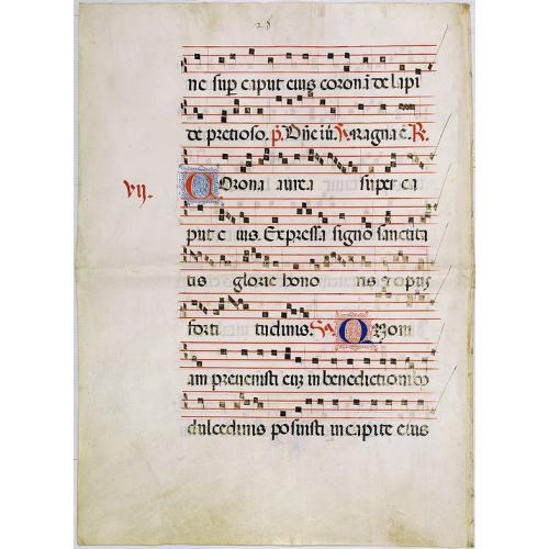 Leaf on vellum from a antiphonary.