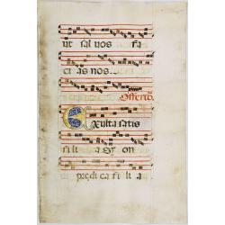 Leaf on vellum from an antiphonary.