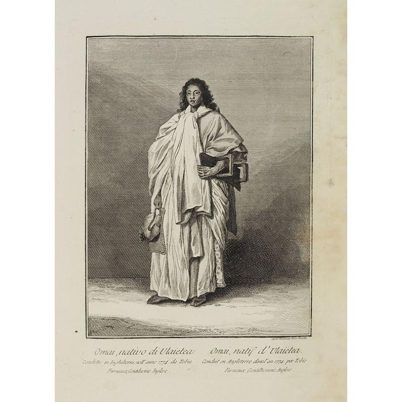 Uomai, nativo di Ulaietea condotto in Inghilterra nell' anno 1774 da Tobia Furneaux, Gentiluomo Inglese. / Omai, natif d'Ulaietea Conduit en Angleterre dans l'an 1774 par Tobie Furneaux, Gentilhomme Anglois.