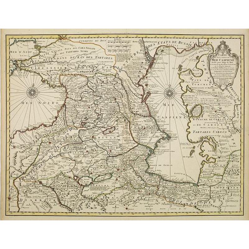 Carte des Pays voisins de la Mer Caspiene..