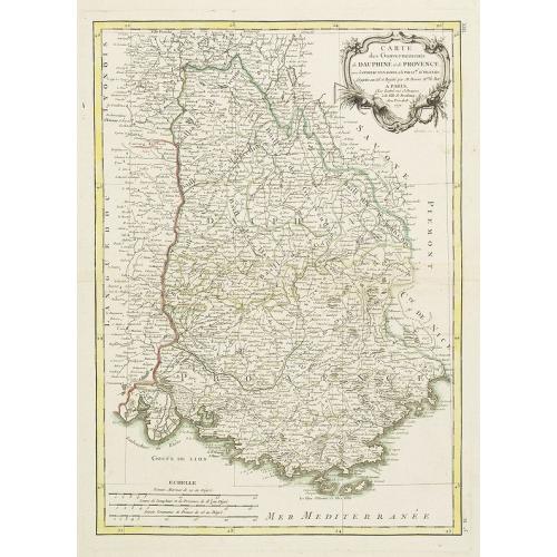 Old map image download for Carte des Gouvernements de Dauphiné et de Provence. . . Planche n° XIII.