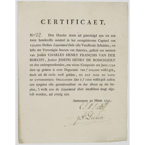 Certificaet N° 88.