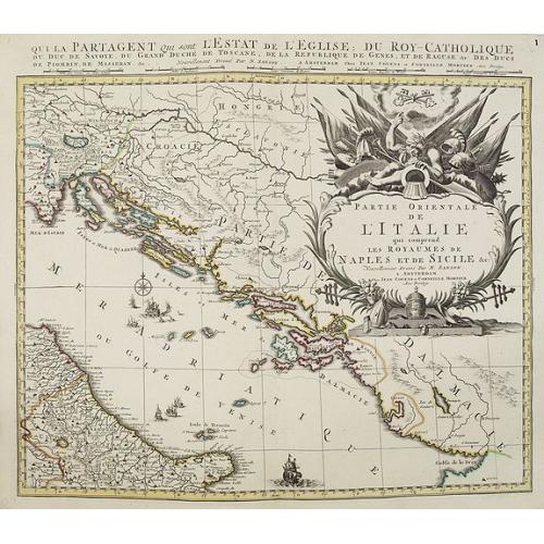 Old map image download for Partie orientale de L'Italie qui comprend les Royaumes de Naples et de Sicile. . .