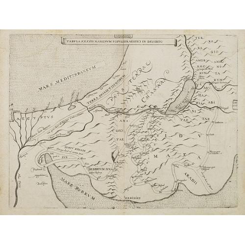 Old map image download for Tabula XXXXII Mansinum Populi Israelitici in Deserto. [ the flight into Egypt ]